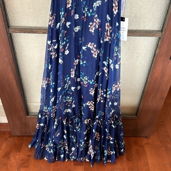 MAC DUGGAL FLORAL EMPIRE WAIST CHIFFON GOWN DRESS sz 4 NEW $498 floral - Picture 9 of 17